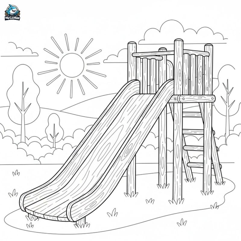 Tuyển tập 50+ mẫu tranh tô màu cầu trượt cho bé hot nhất 2026