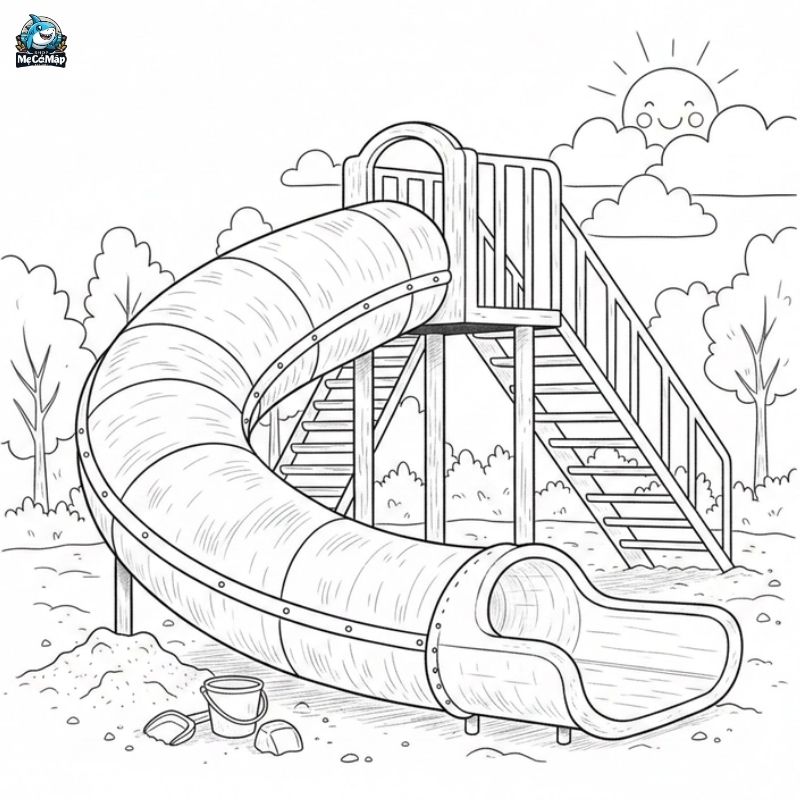 Tuyển tập 50+ mẫu tranh tô màu cầu trượt cho bé hot nhất 2026