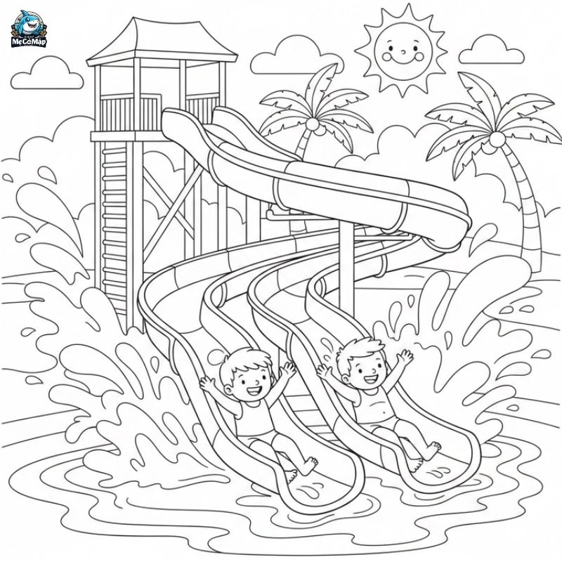 Tuyển tập 50+ mẫu tranh tô màu cầu trượt cho bé hot nhất 2026
