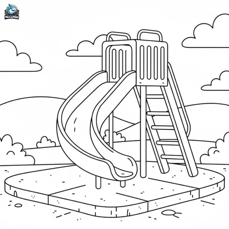 Tuyển tập 50+ mẫu tranh tô màu cầu trượt cho bé hot nhất 2026