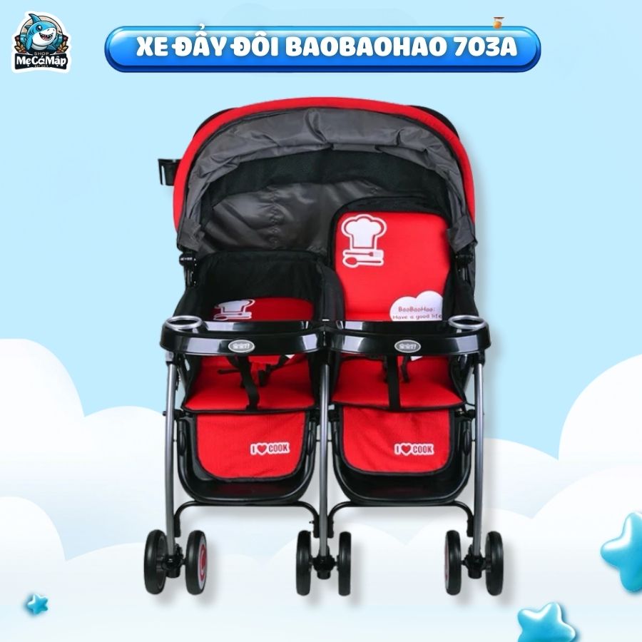 Xe đẩy đôi cho bé Baobaohao 703A, 703B