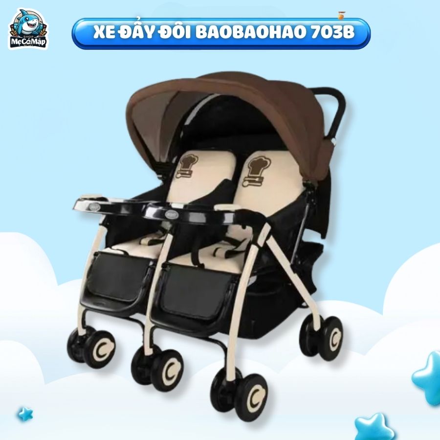 Xe đẩy đôi cho bé Baobaohao 703A, 703B