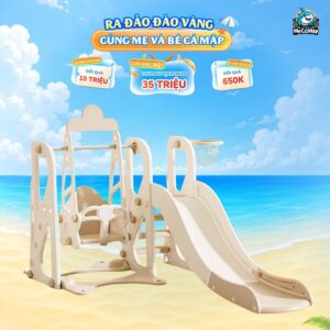 Bộ cầu trượt xích đu Pakey P-CS08