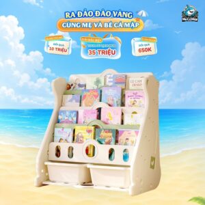 Kệ sách cho bé 5 tầng hình gấu - Pakey E096