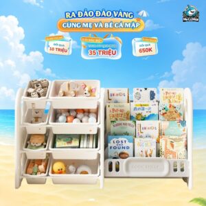 Kệ sách kèm kệ đựng đồ chơi Pakey GS07