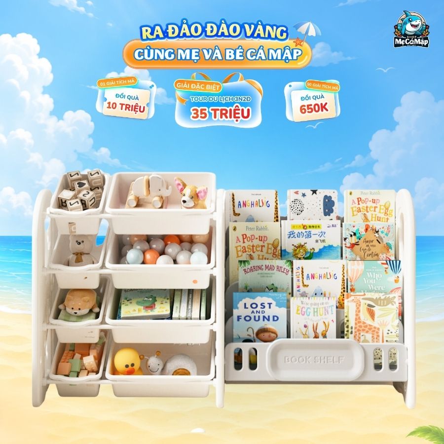 avata-moi-smcm (20) Kệ sách kèm kệ đựng đồ chơi Pakey GS07