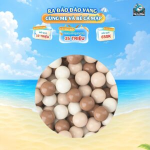 Combo 100 bóng nhựa 7cm nâu – kem -be
