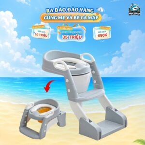 Nắp bồn cầu kèm thang cho bé Pakey P-PC04