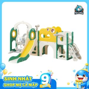 Cầu trượt xích đu liên hoàn Pakey Khủng long LH01
