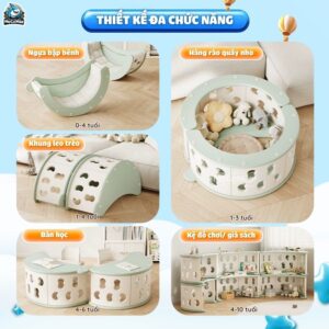 Bập bênh cầu vồng kèm đệm Pakey RH05