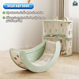 Bập bênh cầu vồng kèm đệm Pakey RH05