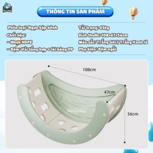 Bập bênh cầu vồng kèm đệm Pakey RH05