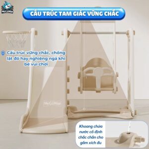 Bộ cầu trượt xích đu Pakey P-CS08