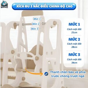 Bộ cầu trượt xích đu Pakey P-CS08