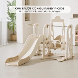 Bộ cầu trượt xích đu Pakey P-CS08