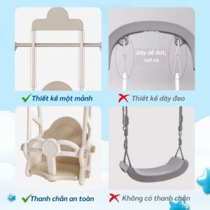 Bộ cầu trượt xích đu Pakey P-CS08