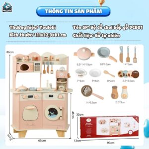 Bộ đồ chơi nấu ăn cho bé gái DCB01 Hồng