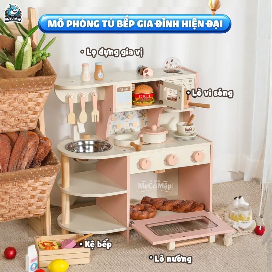 Bộ đồ chơi nấu ăn cho bé gái DCB01 Hồng