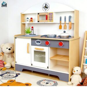 Bộ đồ chơi bếp gỗ DC06 Ghi Trắng