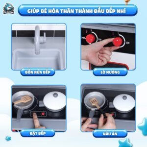 Bộ đồ chơi nấu ăn cho bé gái DCB03 Ghi Trắng