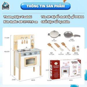 Bộ đồ chơi nấu ăn cho bé gái DCB03 Ghi Trắng