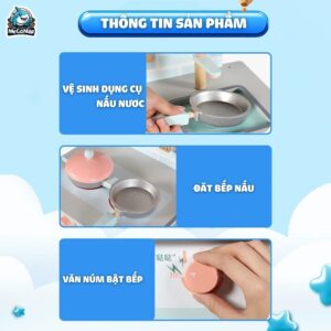 Bộ đồ chơi nấu ăn cho bé gái DCB03 Ghi Trắng