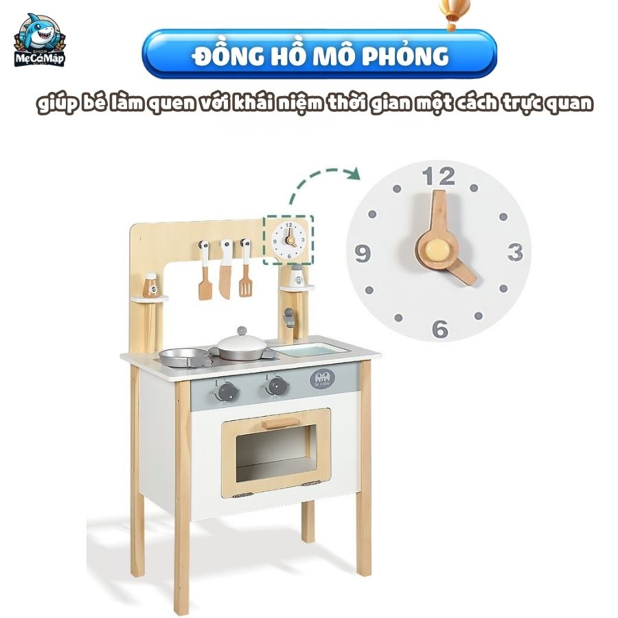 Bộ đồ chơi nấu ăn cho bé gái DCB03 Ghi Trắng