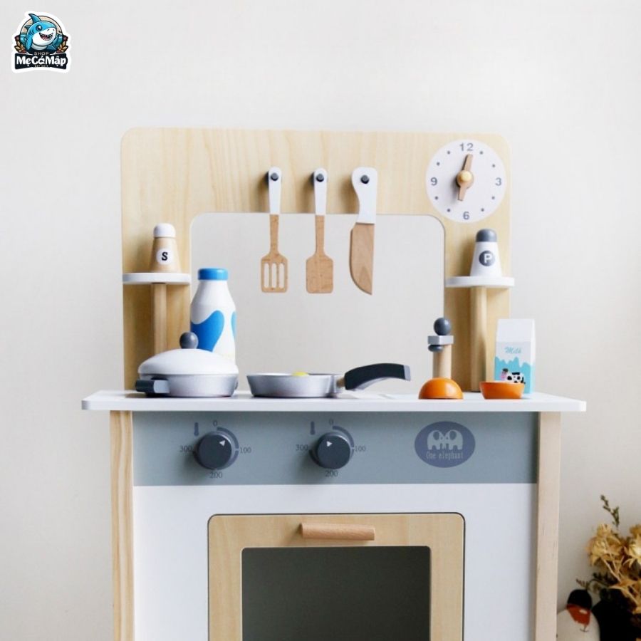 Bộ đồ chơi nấu ăn cho bé gái DCB03 Ghi Trắng