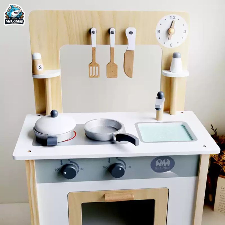 Bộ đồ chơi nấu ăn cho bé gái DCB03 Ghi Trắng