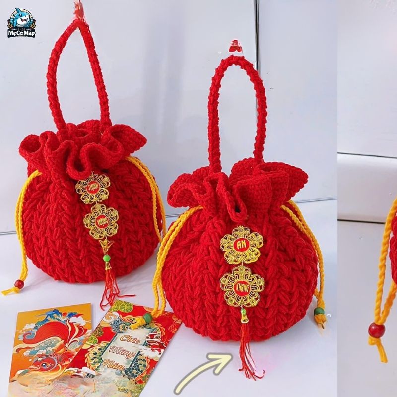 [Hướng dẫn] Các bước móc túi lì xì cho bé siêu dễ thương