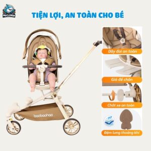 Xe đẩy Baobaohao gấp gọn 2 chiều V16 Plus
