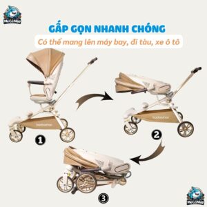 Xe đẩy Baobaohao gấp gọn 2 chiều V16 Plus