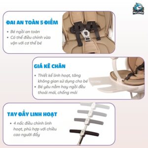 Xe đẩy gấp gọn 2 chiều Baobaohao V16 Pro