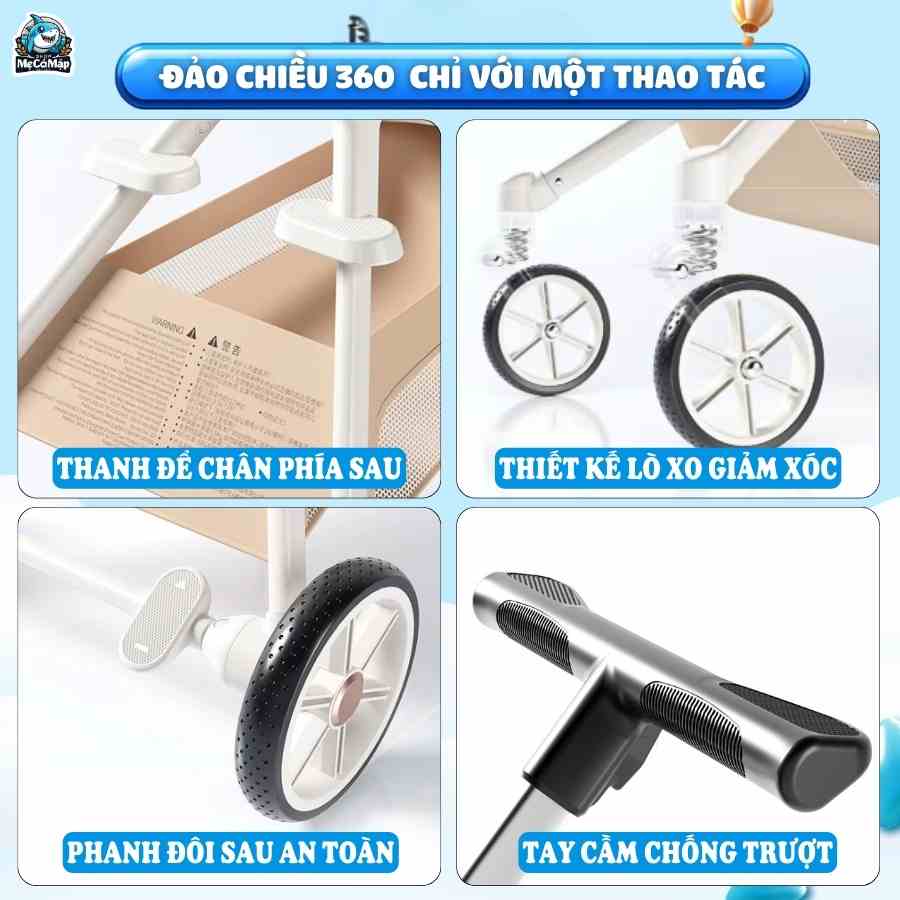 Xe đẩy gấp gọn Vinng Q7 tai mèo