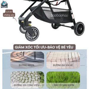 Xe đẩy gấp gọn Baobaohao A2 màu đen