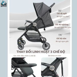 Xe đẩy gấp gọn Baobaohao A2 màu đen