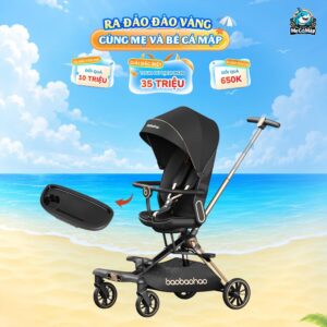 Xe đẩy gấp gọn 2 chiều Baobaohao V16 + Khay ăn dặm V16