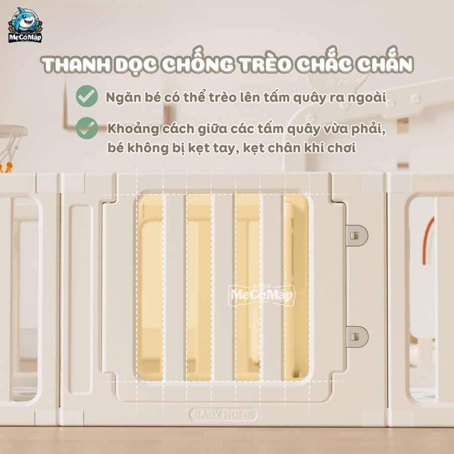 Quây cũi nhựa Pakey BabyHome NC02 + Ngôi nhà BabyHome NC02