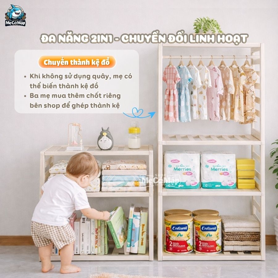 Quây cũi nhựa Pakey BabyHome NC02 + Ngôi nhà BabyHome NC02