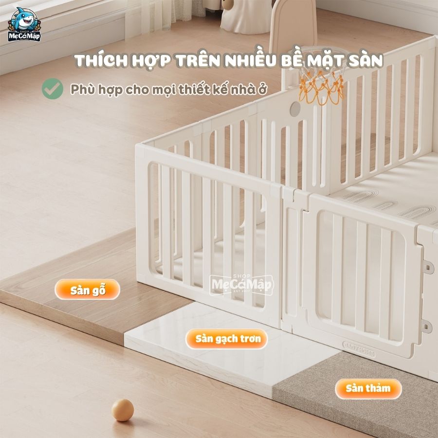 Quây cũi nhựa Pakey BabyHome NC02 + Ngôi nhà BabyHome NC02