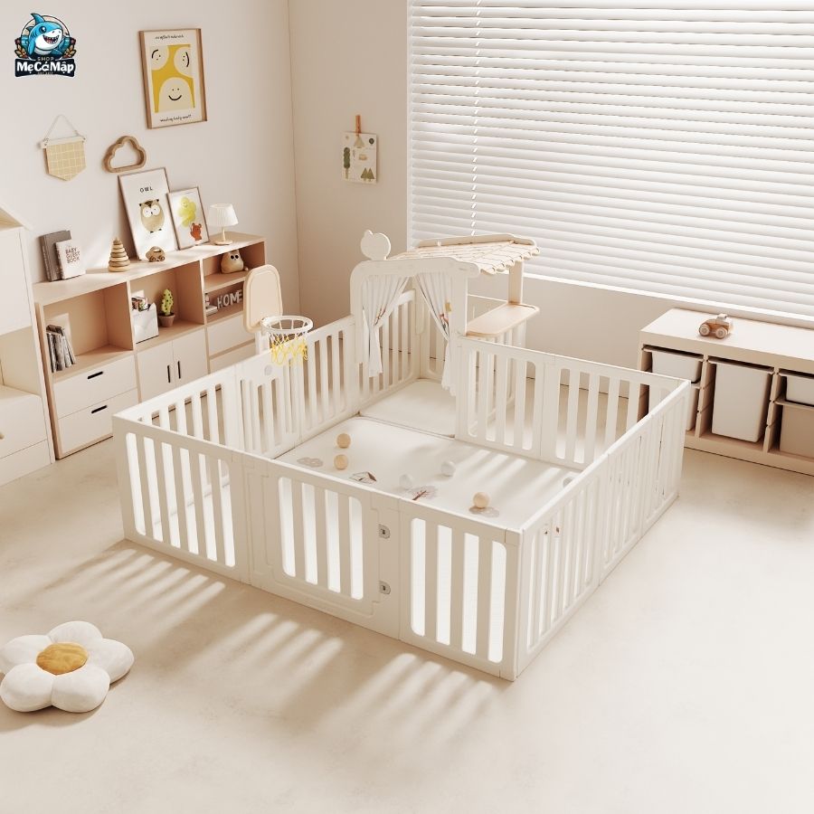 Quây cũi nhựa Pakey BabyHome NC02 + Ngôi nhà BabyHome NC02
