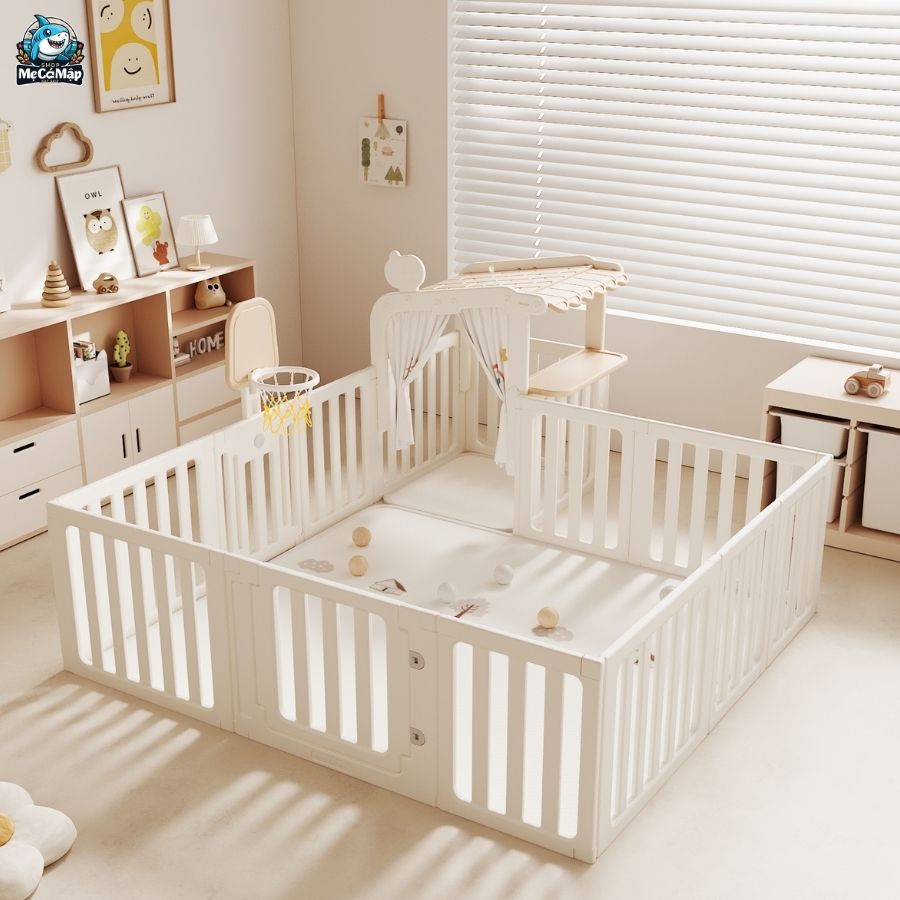 Quây cũi nhựa Pakey BabyHome NC02 + Ngôi nhà BabyHome NC02