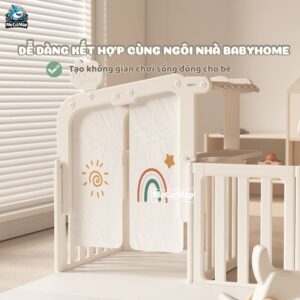 Quây cũi nhựa Pakey BabyHome NC02 + Ngôi nhà BabyHome NC02