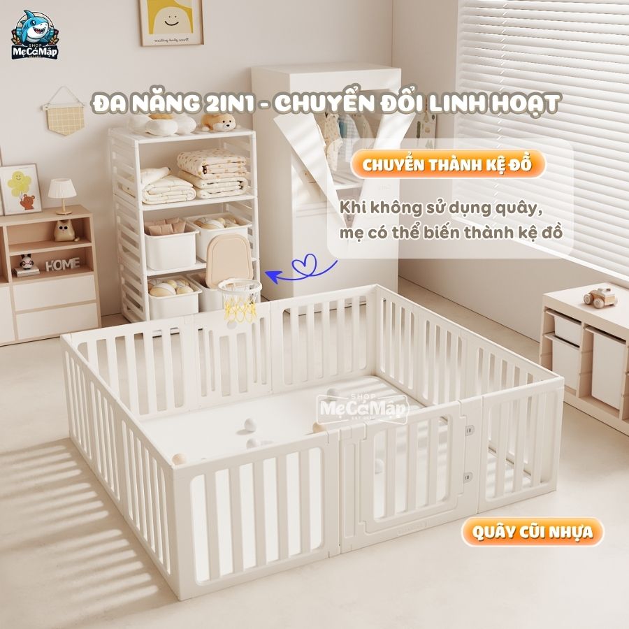 Quây cũi nhựa Pakey BabyHome NC02 + Ngôi nhà BabyHome NC02