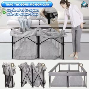 Quây cũi vải gấp gọn Pakey K5