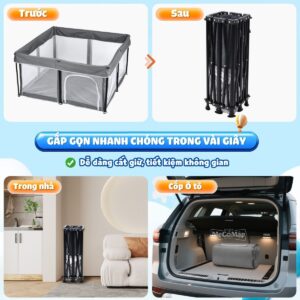 Quây cũi vải gấp gọn Pakey K5