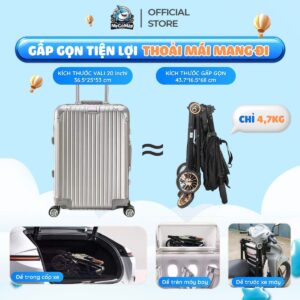 Xe đẩy gấp gọn Baobaohao A2 Plus màu đen