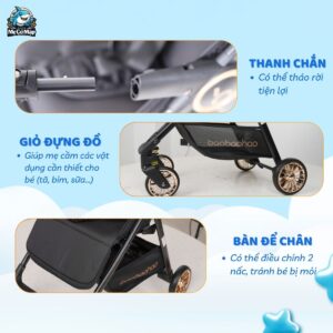 Xe đẩy gấp gọn Baobaohao A2 Plus màu đen