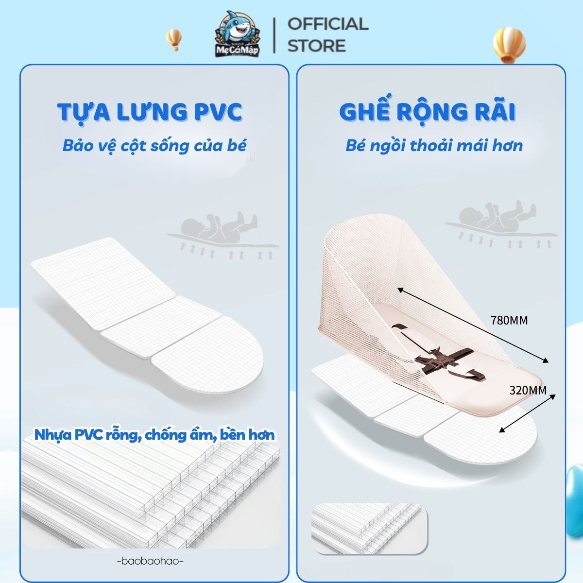 Xe đẩy gấp gọn Baobaohao A2 Plus màu đen