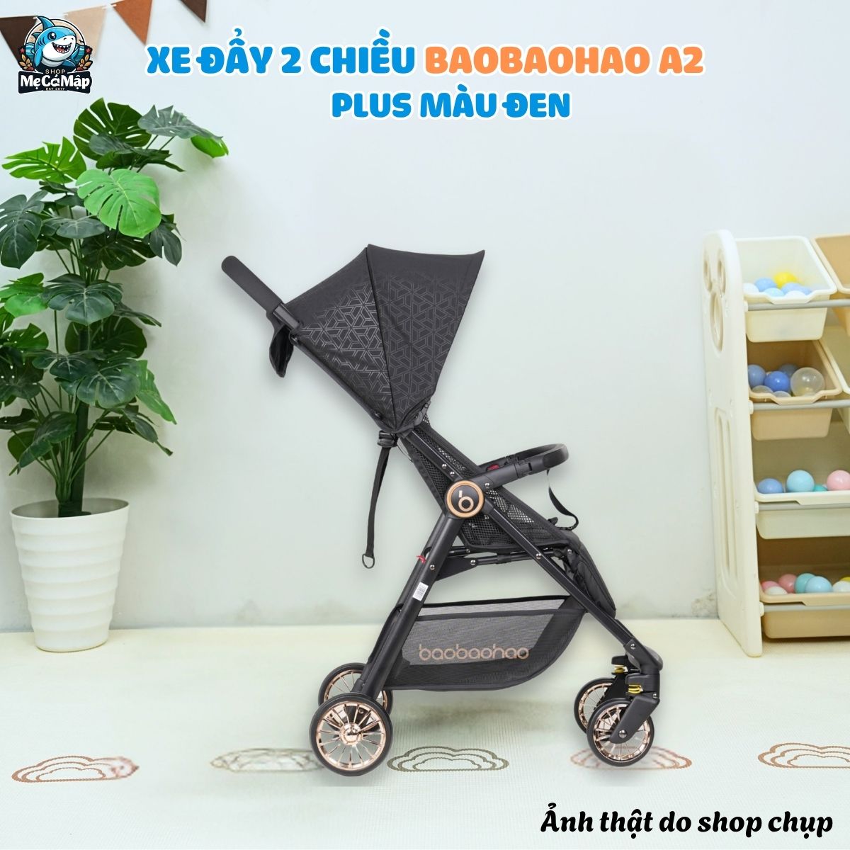 Xe đẩy gấp gọn Baobaohao A2 Plus màu đen
